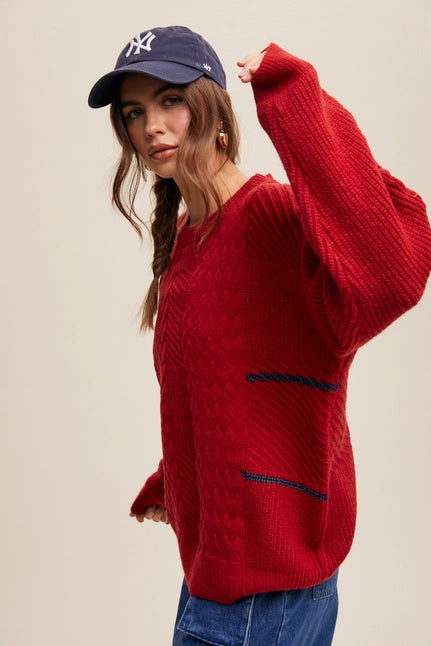 Cable Red Sweater