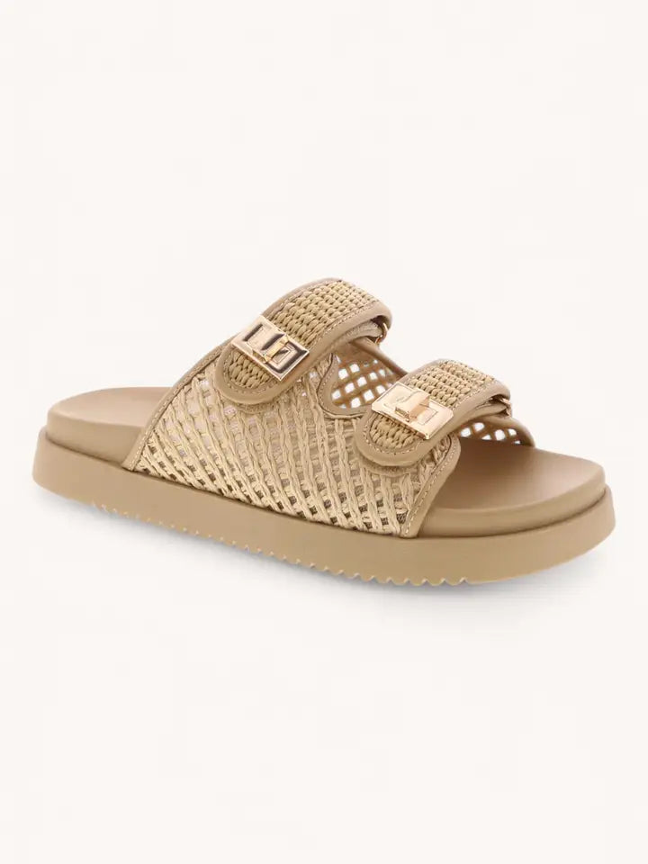 Lyone Beige Raffia Sandal