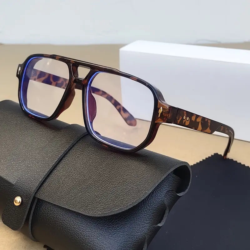 Retro Square Fashion Glasses in Tourtise Shell