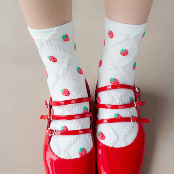 Strawberry diamond socks