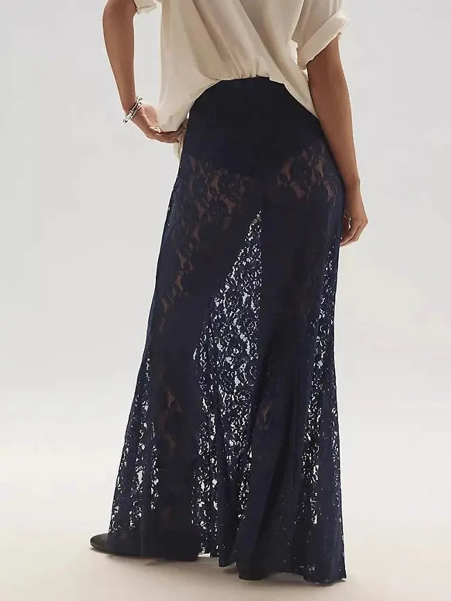 Navy Lace Skirt