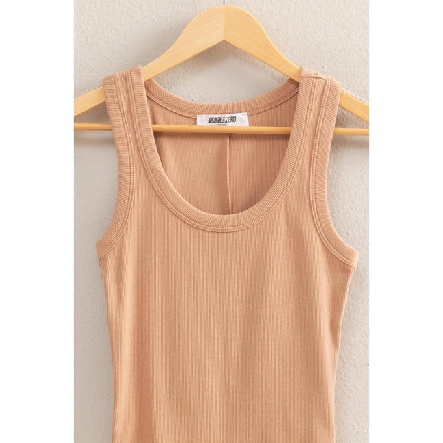 Scoop Neck Ribbed Tank Top