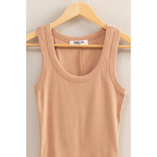 Scoop Neck Ribbed Tank Top
