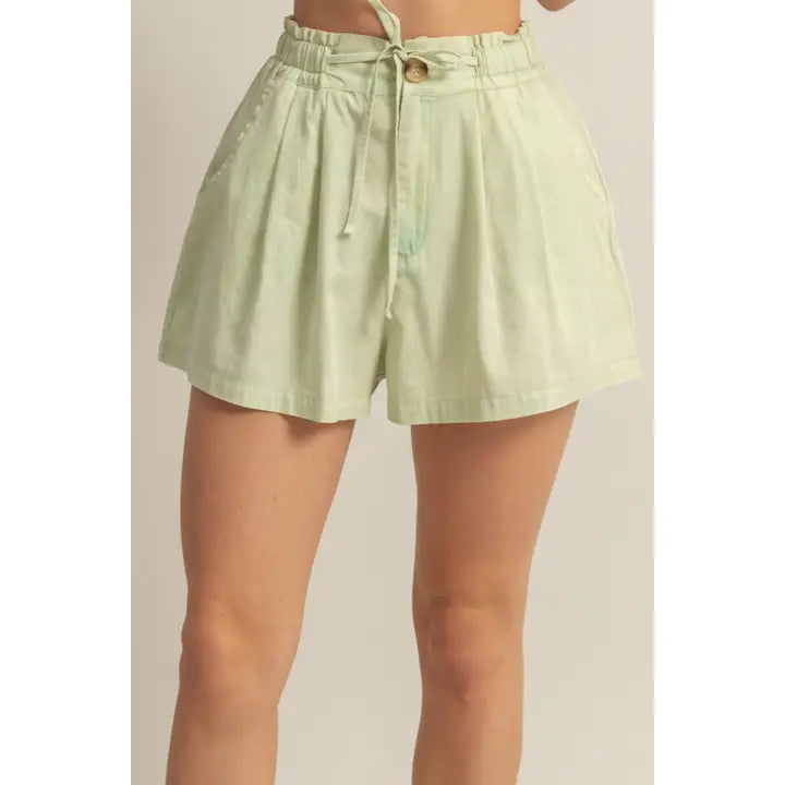 Smocked Green Shorts