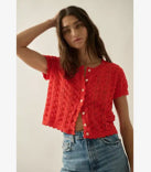 Pointelle Crochet Cardigan