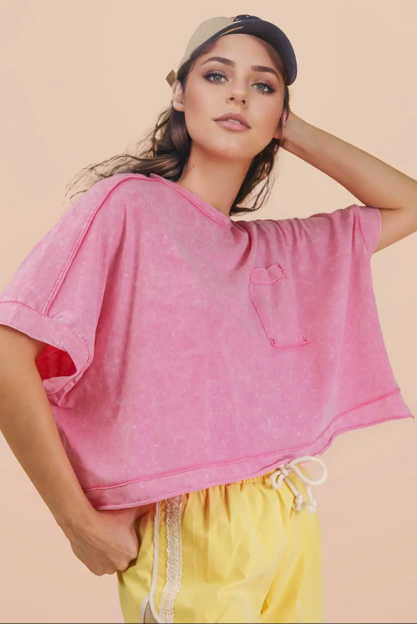 Crop Pink Tee