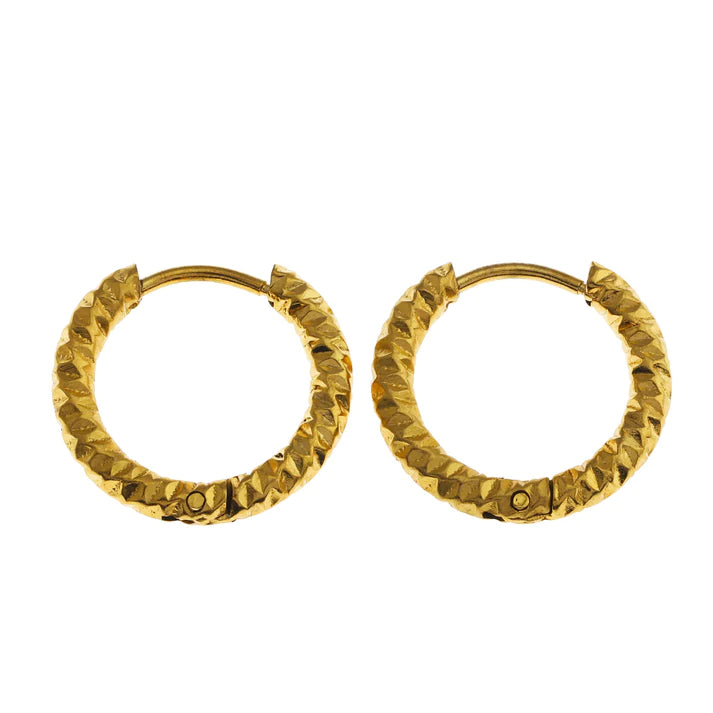 Visconta Huggie etched hoops