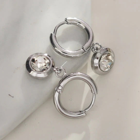 Samira Hoops white gold