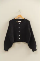 Black Fluffy Cardigan