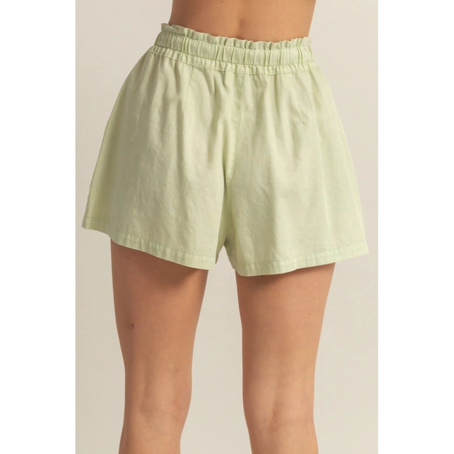 Smocked Green Shorts