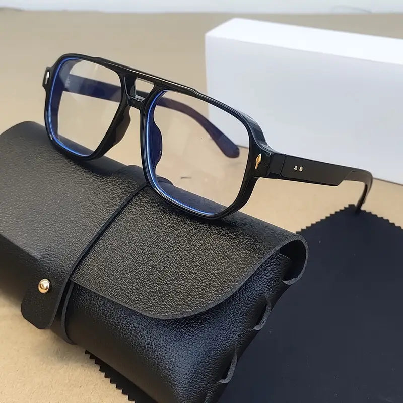 Retro Square Fashion Glasses in Black