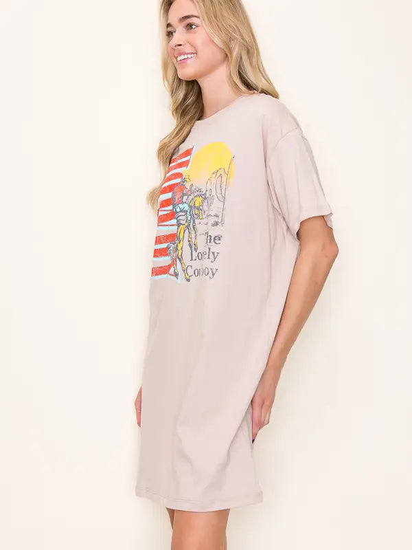 Graphic Tee Dress Lonely Cowboy