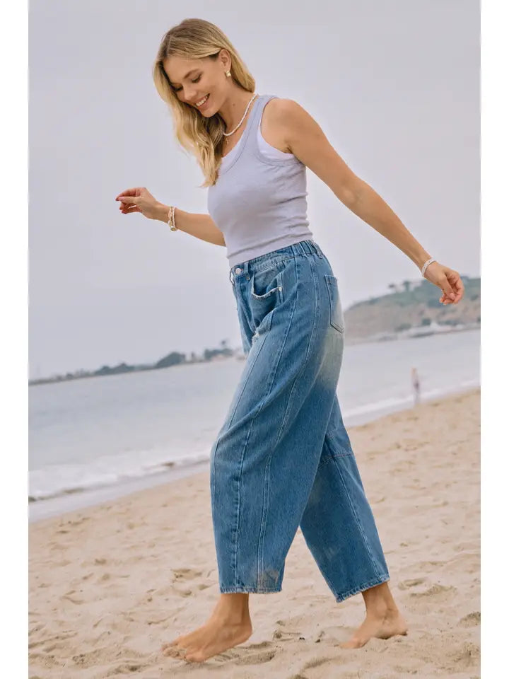 Denim Barrel Pants