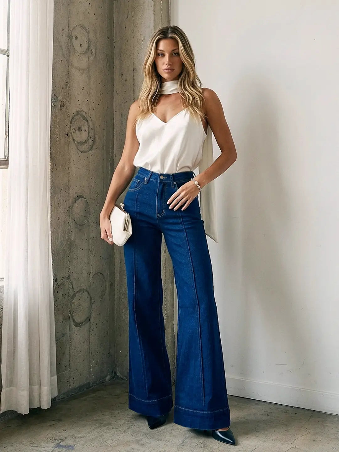 Assure Wide Leg Dark Denim