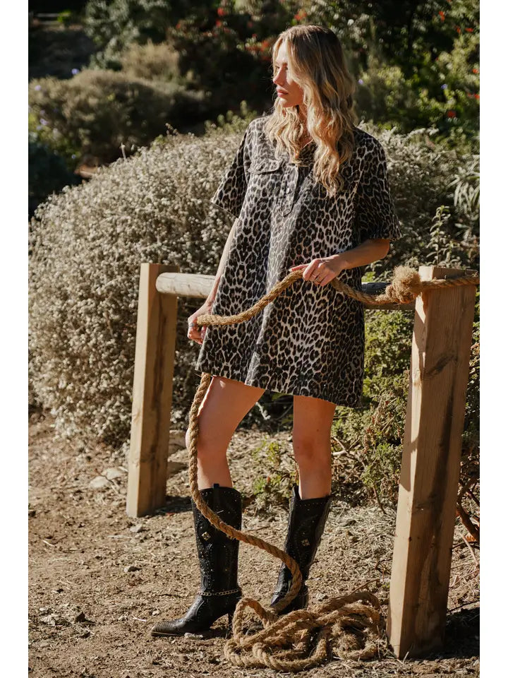 Cheetah A Line Dress