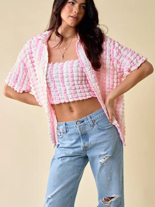 Andrea Pink Stripped Top