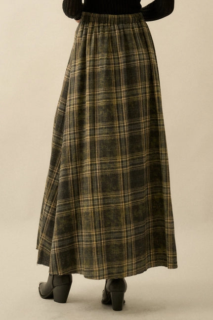 Rhea Plaid Maxi Skirt
