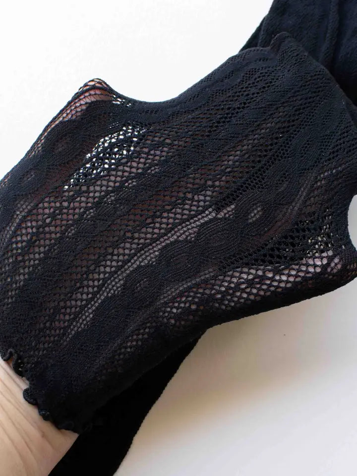 Knee high lace mesh sock