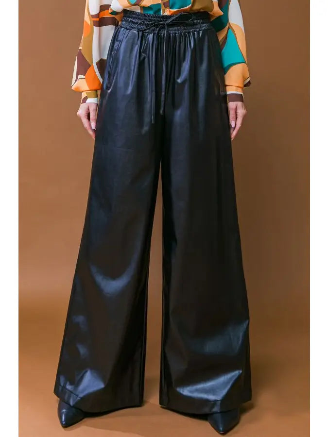 Lee Leather Wide Leg Pant