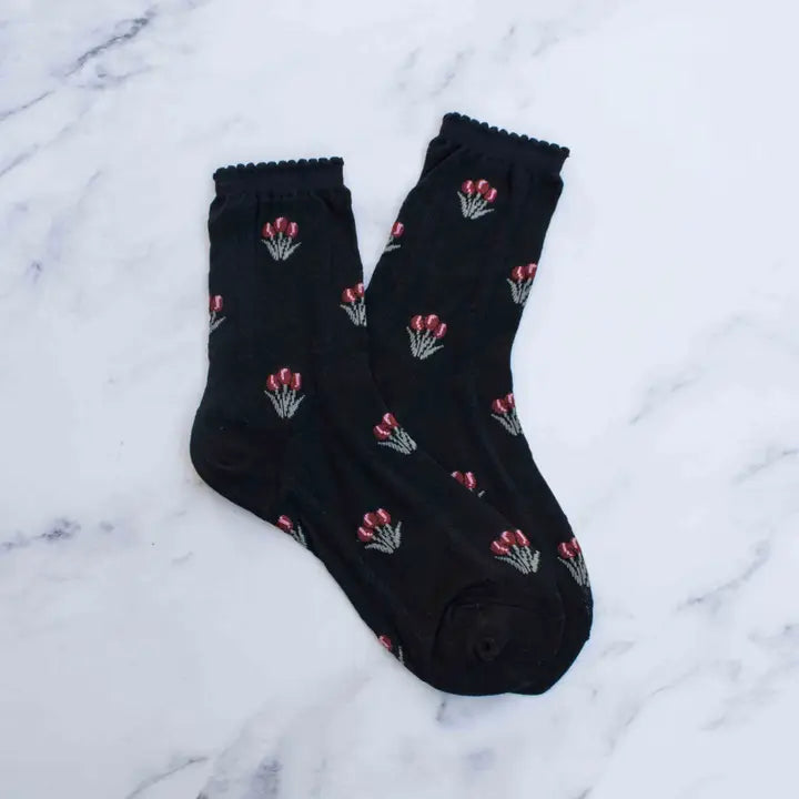 Mesh Black tuilip socks