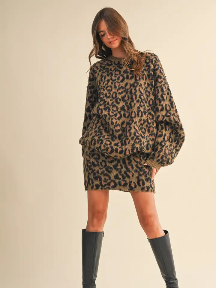 Brease Cheetah Skirt Set