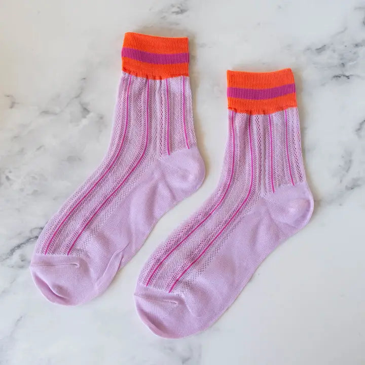 Striped Mesh Socks