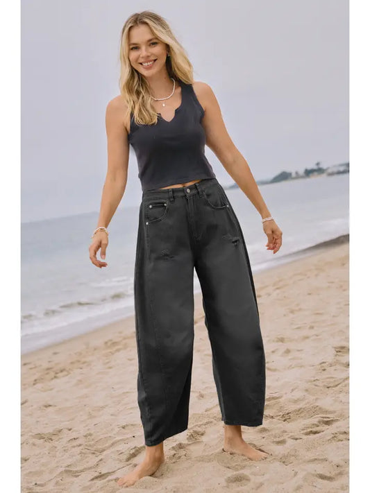 Black Barrel Pants
