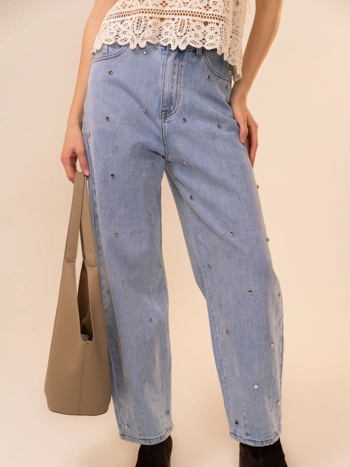 Hey Stud Barrel Jeans