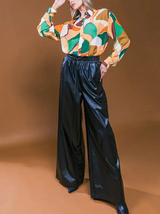 Lee Leather Wide Leg Pant
