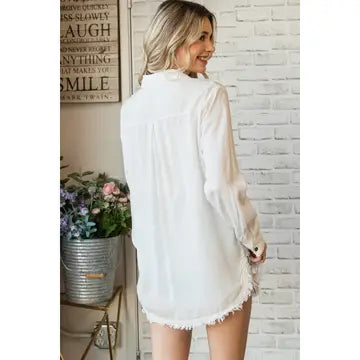 Alex Button Down White Top