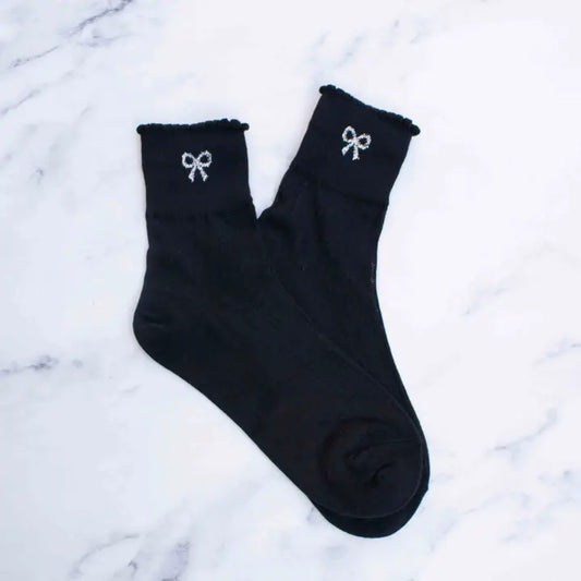 Black Bow Sheer Socks