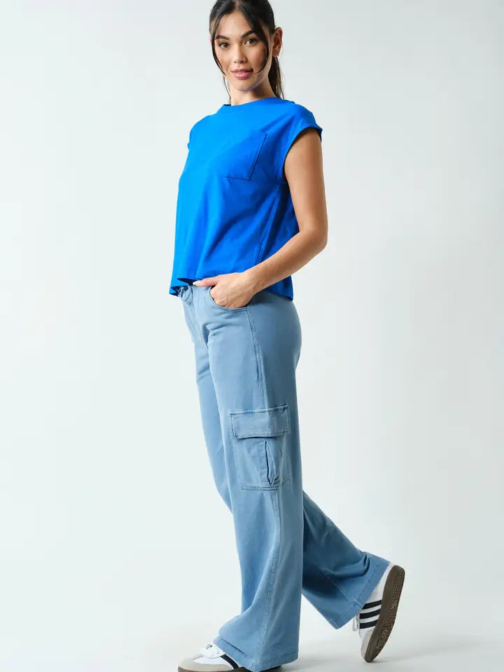 Royal Blue Pima Cotton Muscle Tee
