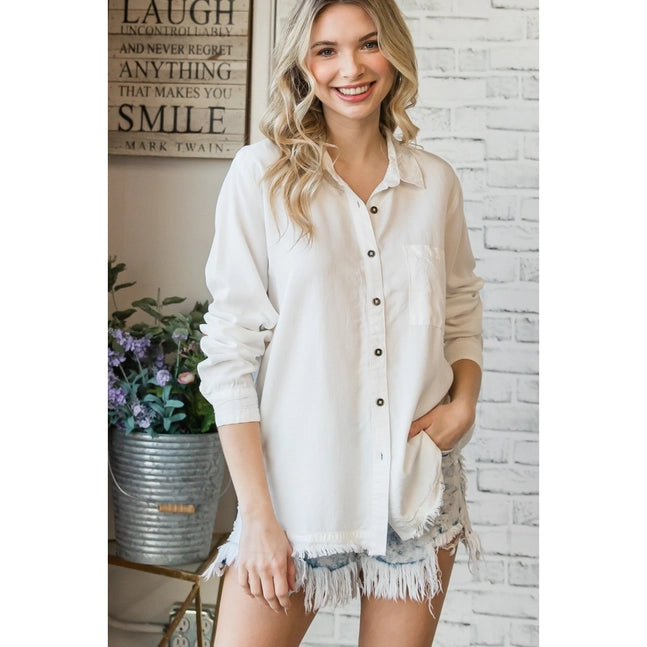 Alex Button Down White Top