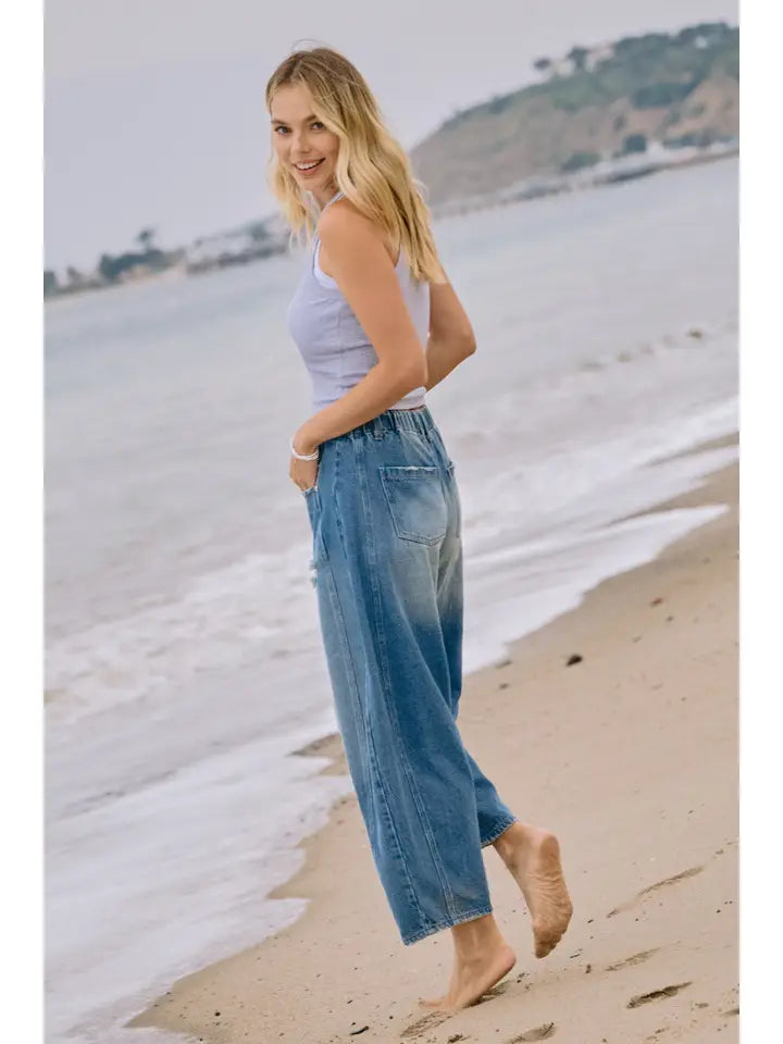 Denim Barrel Pants