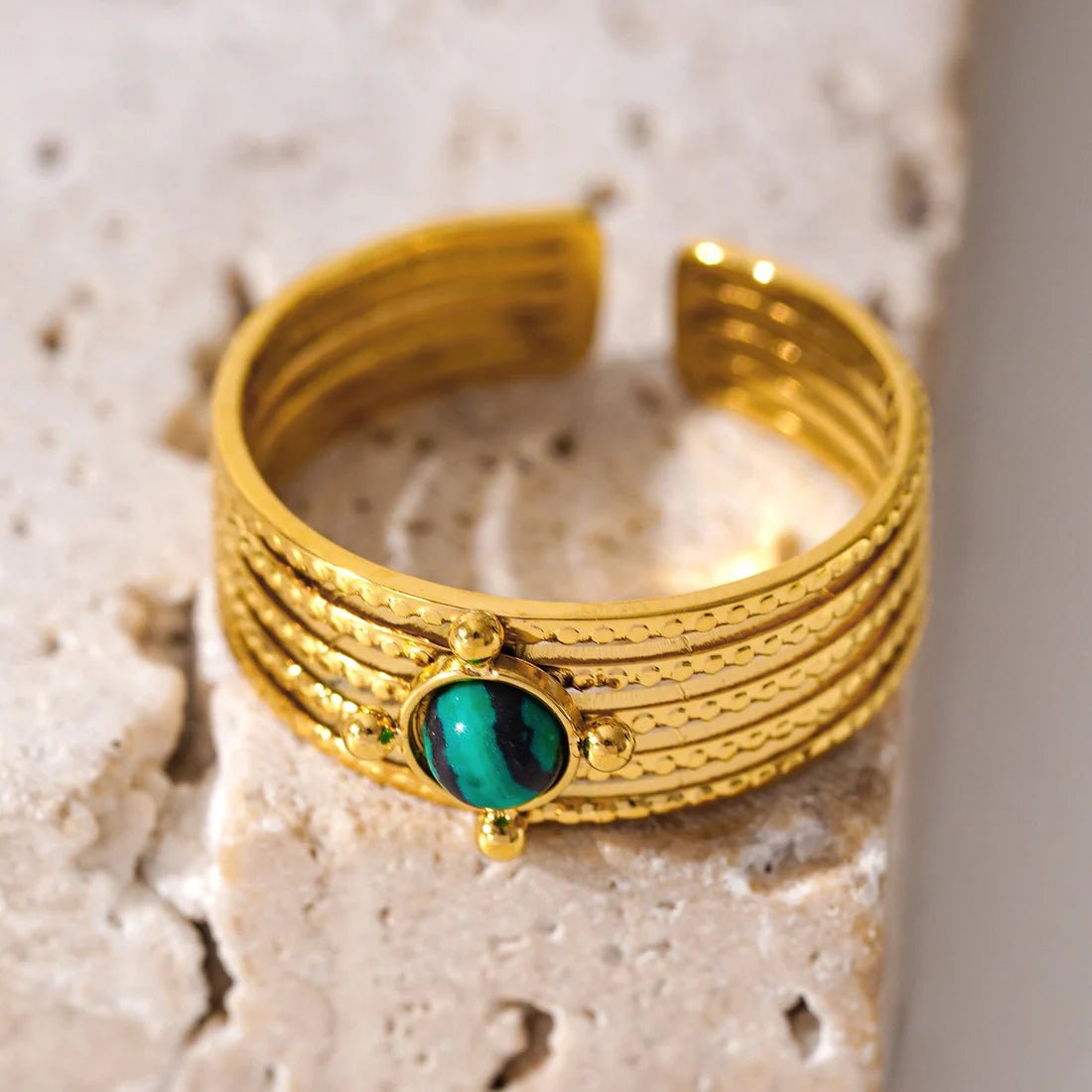 Charma Green Stone  Ring