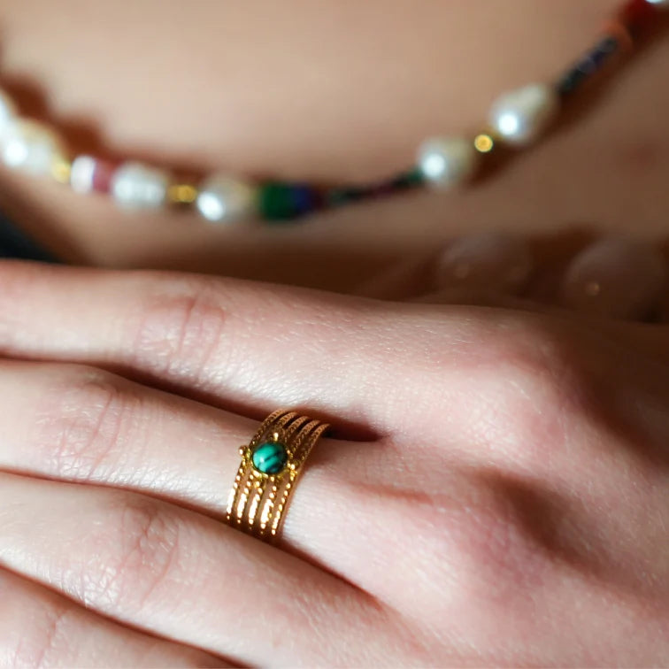 Charma Green Stone  Ring