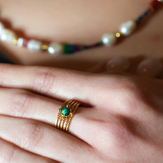 Charma Green Stone  Ring