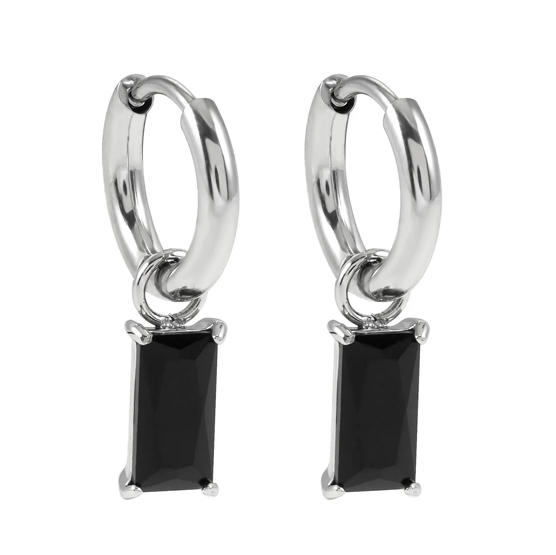Daysia Vintage Inspired Encased Black Crystal Drop Earrings