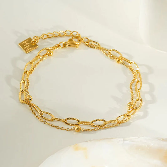 Castilia gold double bracelet