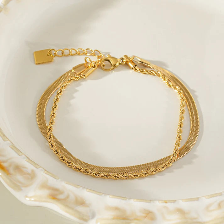 Filsan Snake chain double bracelet