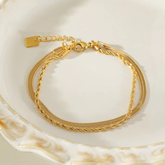 Filsan Snake chain double bracelet