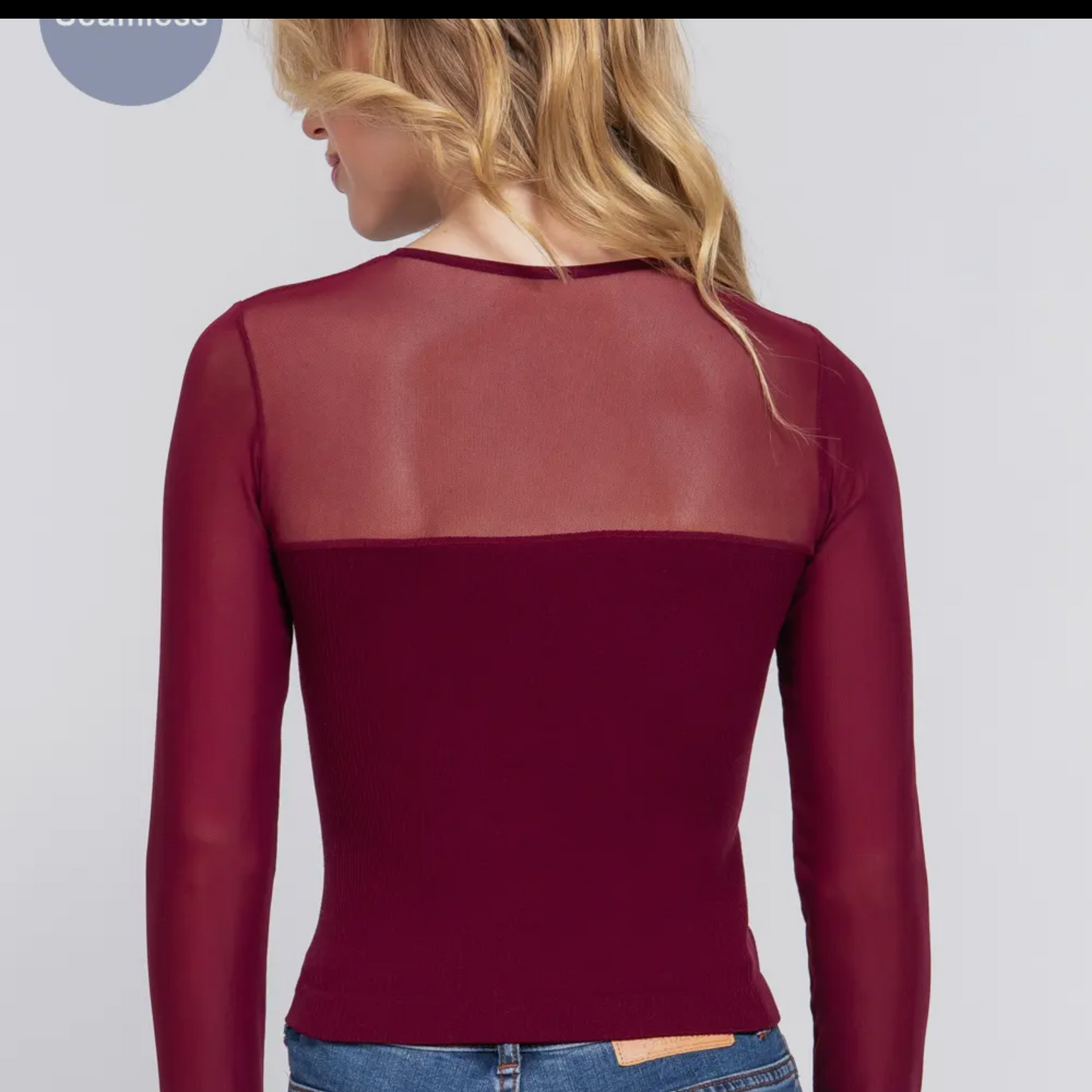 Carley Mesh Top Burgundy