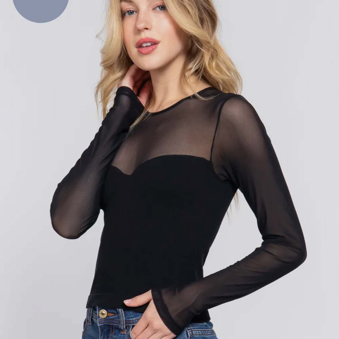 Carley Mesh Top black
