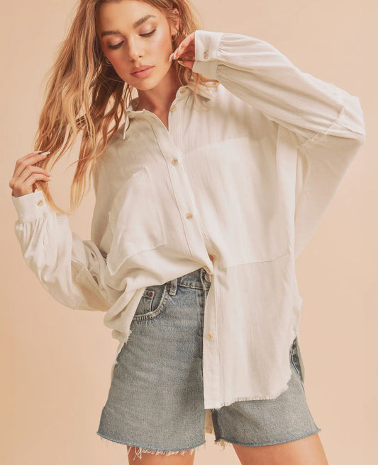 Delia White Button up top