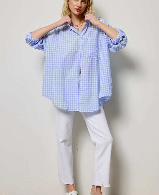 Blue Gingham Button Down