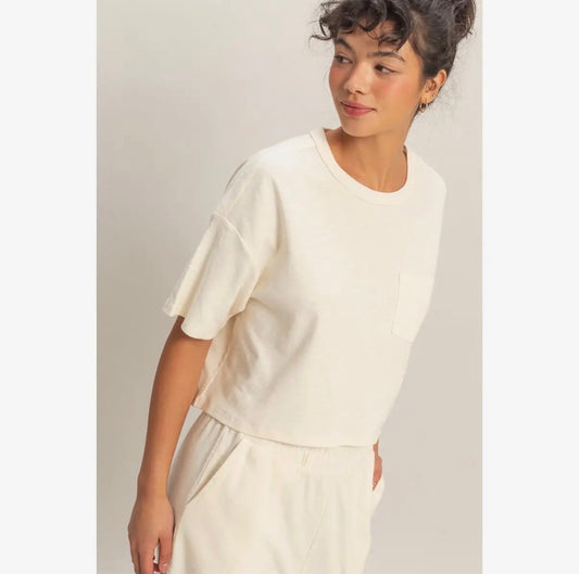 Boxy Crop White Tee