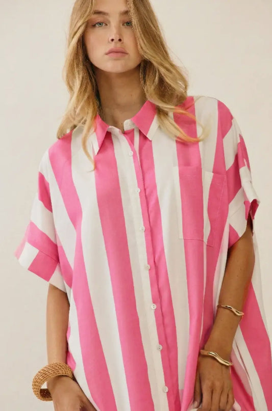 Pink Stripped Shirt dress