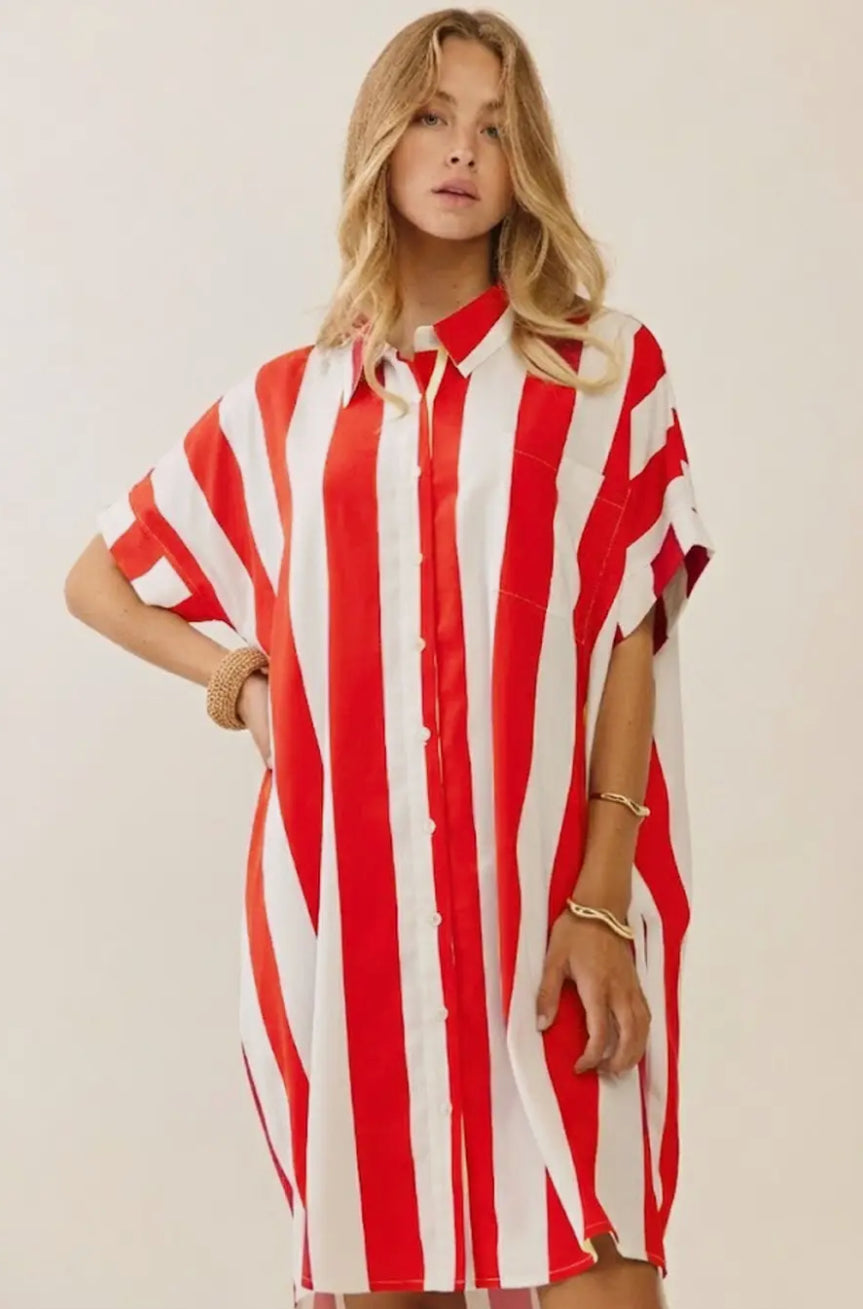 Pink Stripped Shirt dress