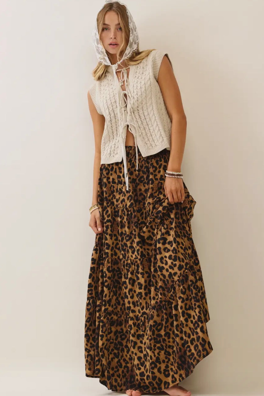 Leopard maxi skirt