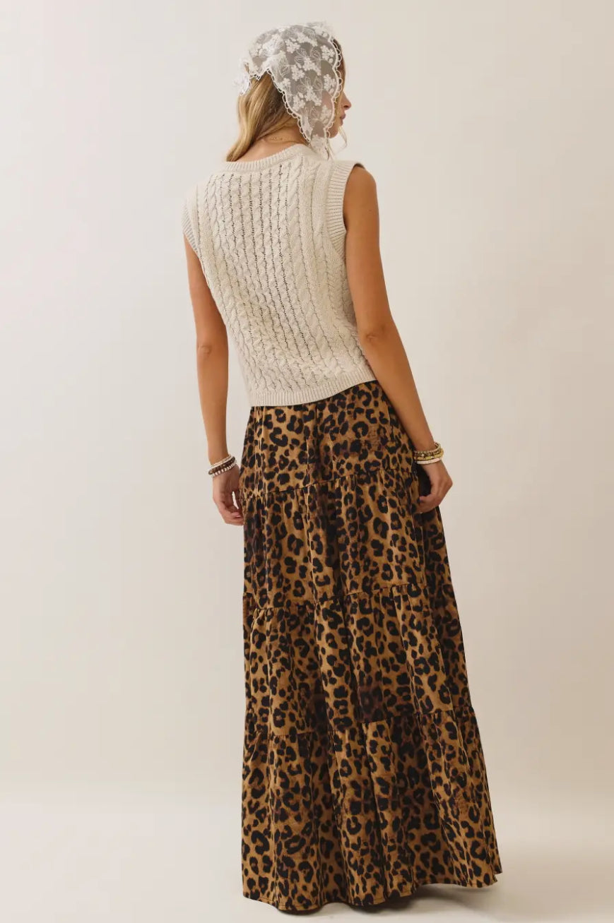 Leopard maxi skirt